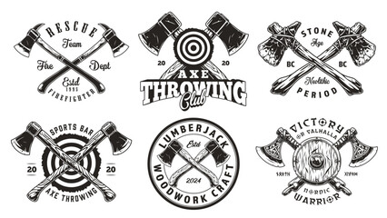 Sharp axes set sticker monochrome