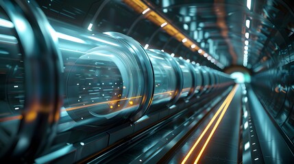 a futuristic industry that uses teleportation tubes for transporting employees. 