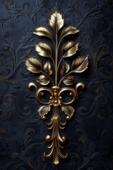 Gold Wall Decoration on Blue Wall