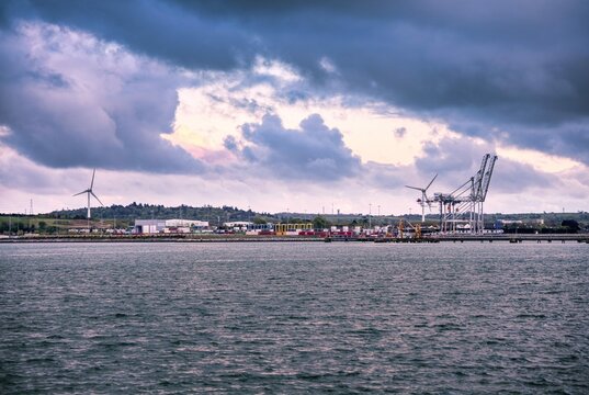 Ringaskiddy Port view from Monkstown Pier, Cork, Ireland