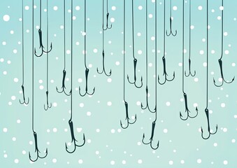 a image of a bunch of fishing hooks hanging from a line