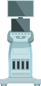 medical ultrasound machine, blue, flat design clip art preview
