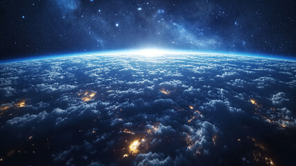 Fototapeta premium Planet and Space Out of World Galaxy milky way background Ai