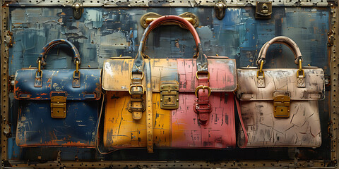 Luxury Handbag Oil Portrait: Elegant Collection