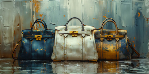 Glamorous Handbag Collection Showcase | Oil Painting Canvas