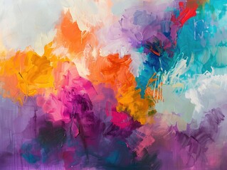 Vibrant color palette on abstract canvas
