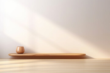 Scene stage decoration for promotion sale or advertising of beauty and spa products and cosmetics. 3d empty minimalistic wooden product display podium