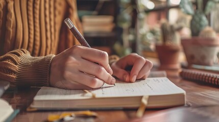 Person writing in a notebook