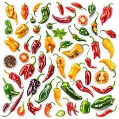 set of various chilli's from arpound the world