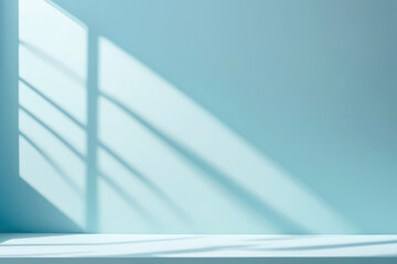 blurred shadow in light blue wall background minimalist product presentation