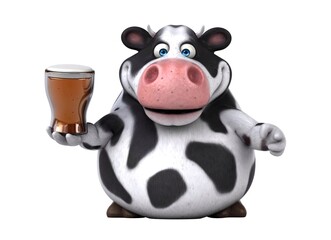 Fun 3D cartoon cow illustration