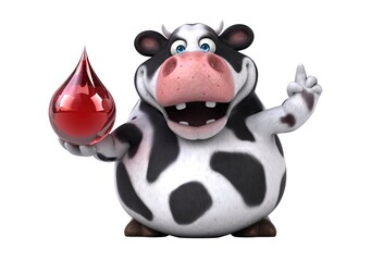 Fun 3D cartoon cow illustration