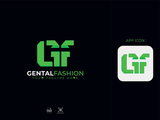 Alphabet G, F Minimal Modern Letter Logo