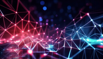 Obraz premium The digital background encompasses various aspects such as tech, AI, graphics, data, audio, generative ai