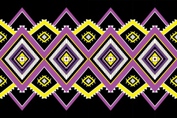 Purple Diamond tribal fabric seamless pattern 