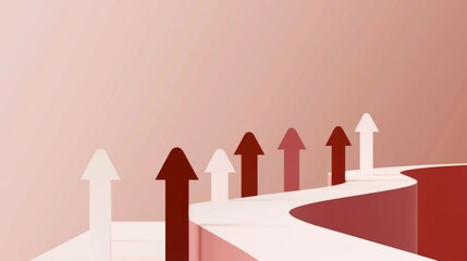 Leadership and successful business ideas concept 3d rendering of crowd 3d low polygon people arrow shape form walk together on white floor color tone image. concept. Illustrations