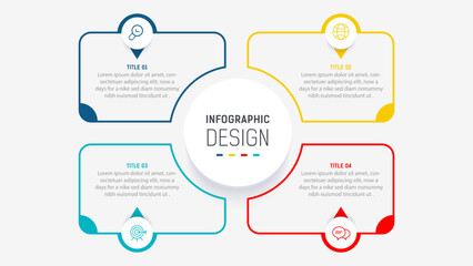 Four Step Infographic element design Vector template for presentation. process diagram and presentations step, workflow layout, banner, flow chart, info graphic vector illustration.