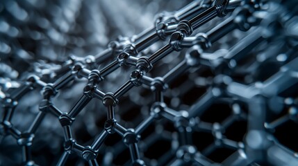 A close-up visualization of a carbon nanotube-reinforced polymer composite, emphasizing the interwoven nanostructure that enhances the material's strength for aerospace applications.