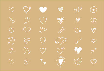 手書き　色々なハート　セット