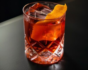 A bold and flavorful negroni with a hint of bitterness, super realistic