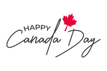 happy canada day lettering typography isolated background