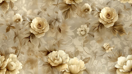 Seamless vector 3d vintage flower for textile fabric print.