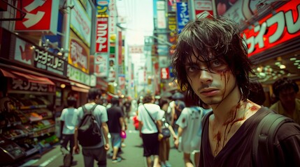 Fototapeta premium Zombie horde. Zombie apocalypse scene