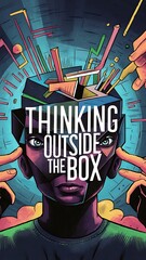 Think outside the box (Motivational Quotes- Illustration-typography)