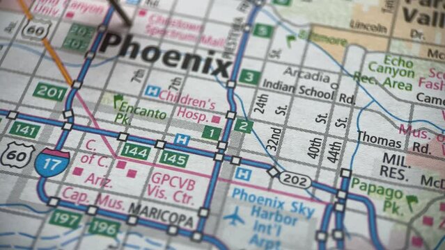 Phoenix, Arizona, Pin On The USA Road Map, Dolly Shot