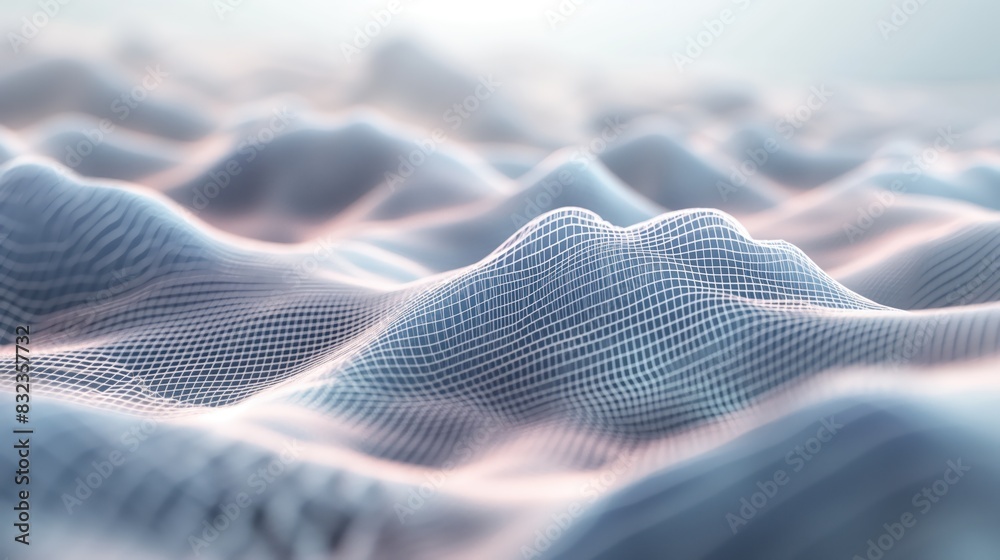 Wall mural Blocked massive topographic relief abstract background. Generative AI