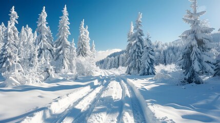Winter landscape in the mountains