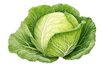 Obraz premium Half cabbage hand drawn in white background isolated