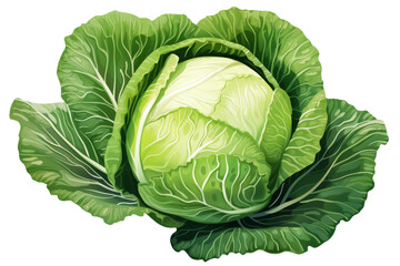 Obraz premium Half cabbage hand drawn in white background isolated
