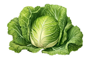 Obraz premium Half cabbage hand drawn in white background isolated