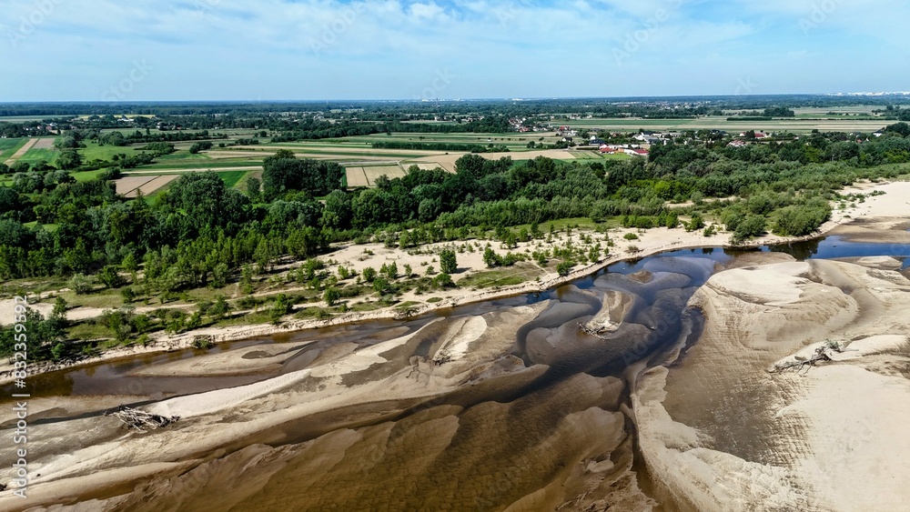 Canvas Prints the view from a tall tower of a river and trees