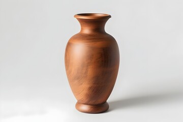 Photo of a Rustic Terracotta Vase Isolated on White Background