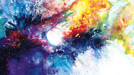 Dynamic abstract painting that features a multitude of vibrant colors, creating a lively and energetic composition
