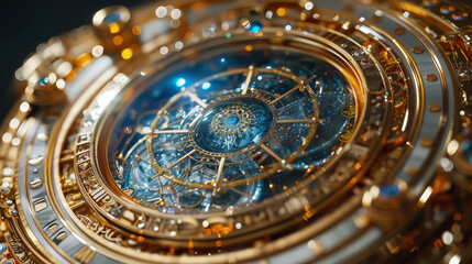 Detailed Mechanical Watch with Golden Gears