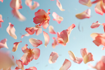 Delicate pink rose petals gently held in a hand, a symbol of spring's beauty