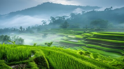 Tranquil Balinese Rice Terraces: A Harmonious Blend of Agriculture and Cultural Heritage