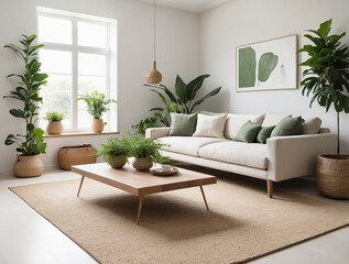 Bright and Airy Minimalist Living Room with Neutral Tones