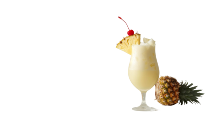 Pina Colada with pineapple and cherry on top