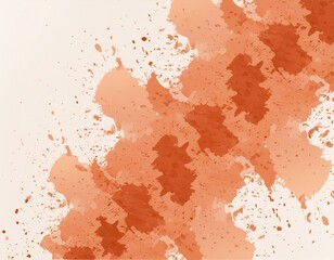 Peach watercolor splash on white background.  brown watercolour texture. Ink paint brush stain. Watercolor pastel splash. Peach water color splatter on light background