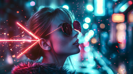 Girl with 3D Upload Arrow