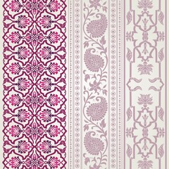 wedding card design, traditional paisley floral pattern , royal India	