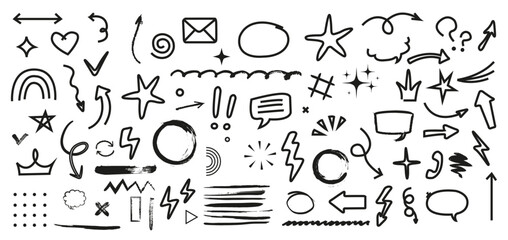 Sketch underline, emphasis, arrow shape