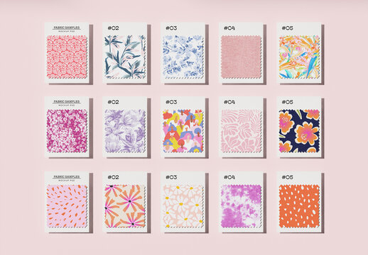Fabric Swatches Set Mockup