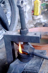 The bicycle tire repair kit.