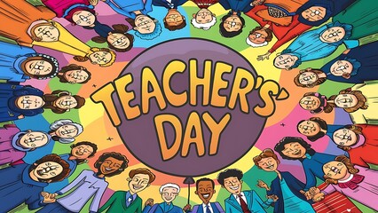 Happy Teachers day (Illustration-typography)