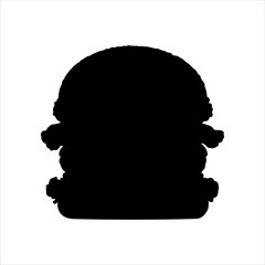 Silhouette of burger isolated on white background. Burger icon vector illustration design.
